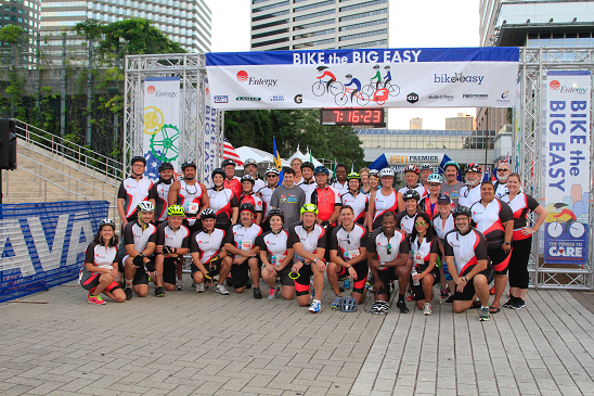 Entergy employees prior to the 2017 Bike the Big Easy